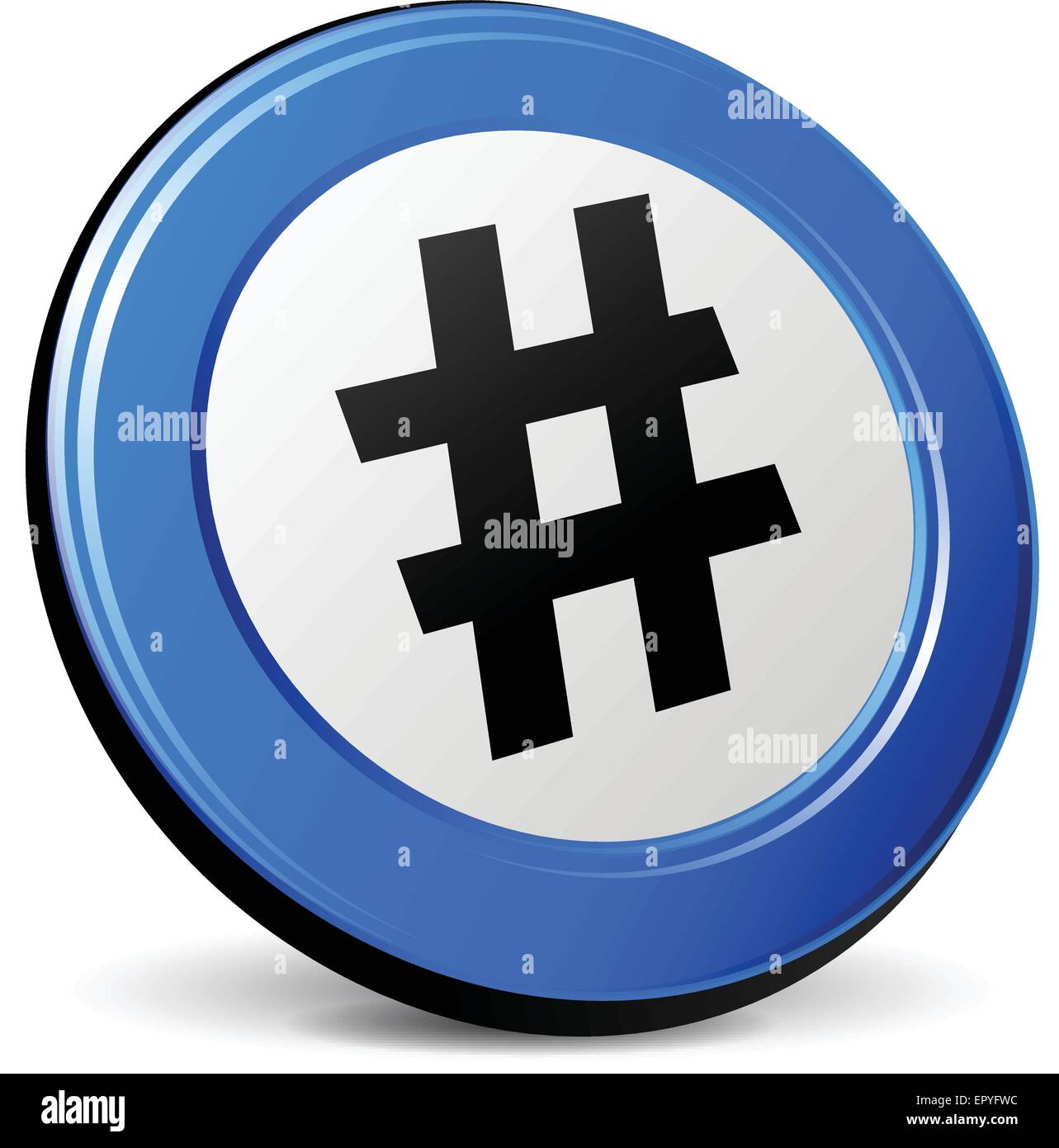 illustration of hashtag 3d blue design icon Stock Vector Image & Art