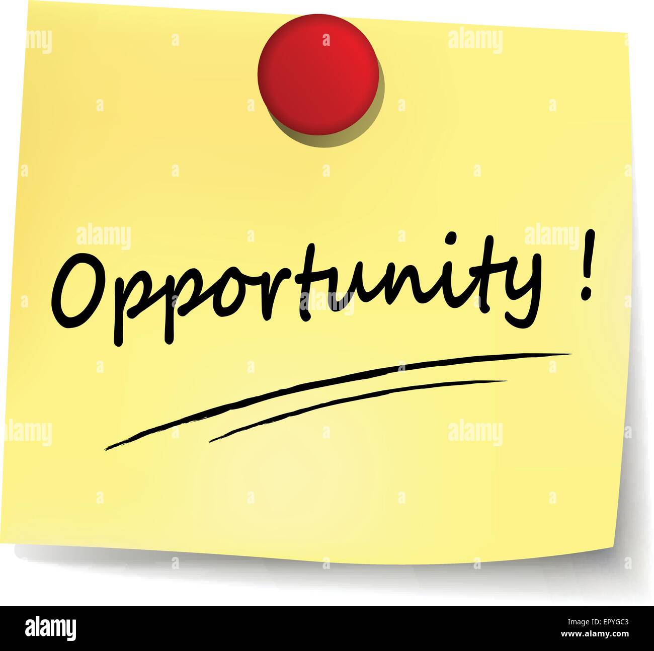 illustration of opportunity yellow note concept sign Stock Vector