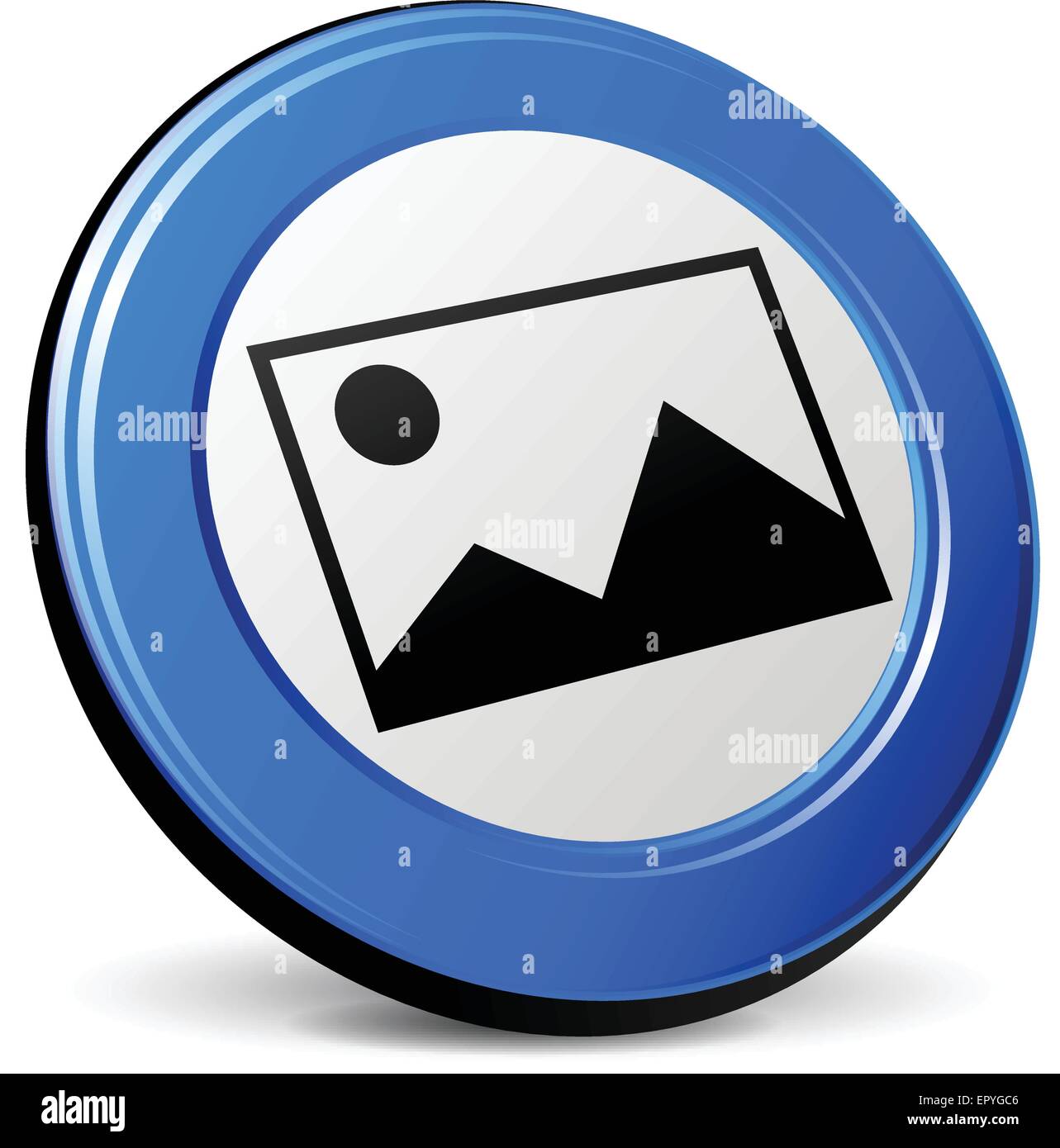 illustration of picture 3d blue design icon Stock Vector