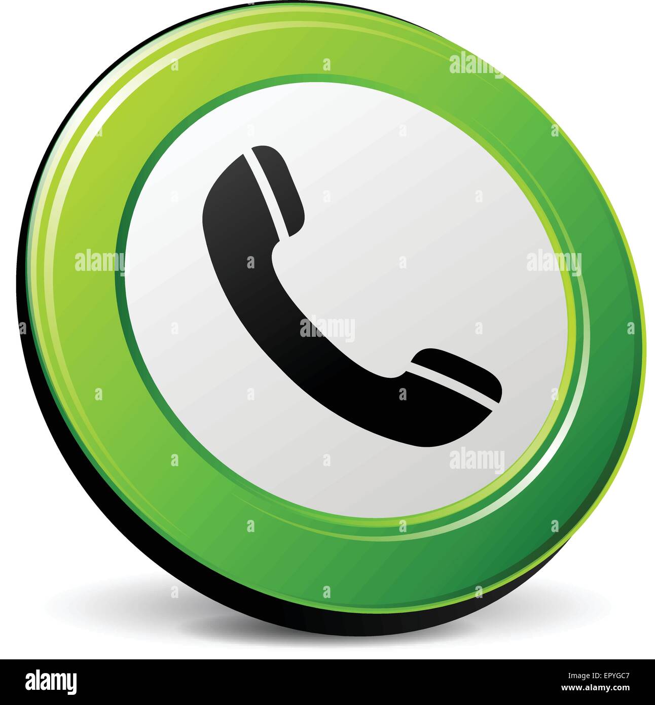 illustration of phone 3d green design icon Stock Vector