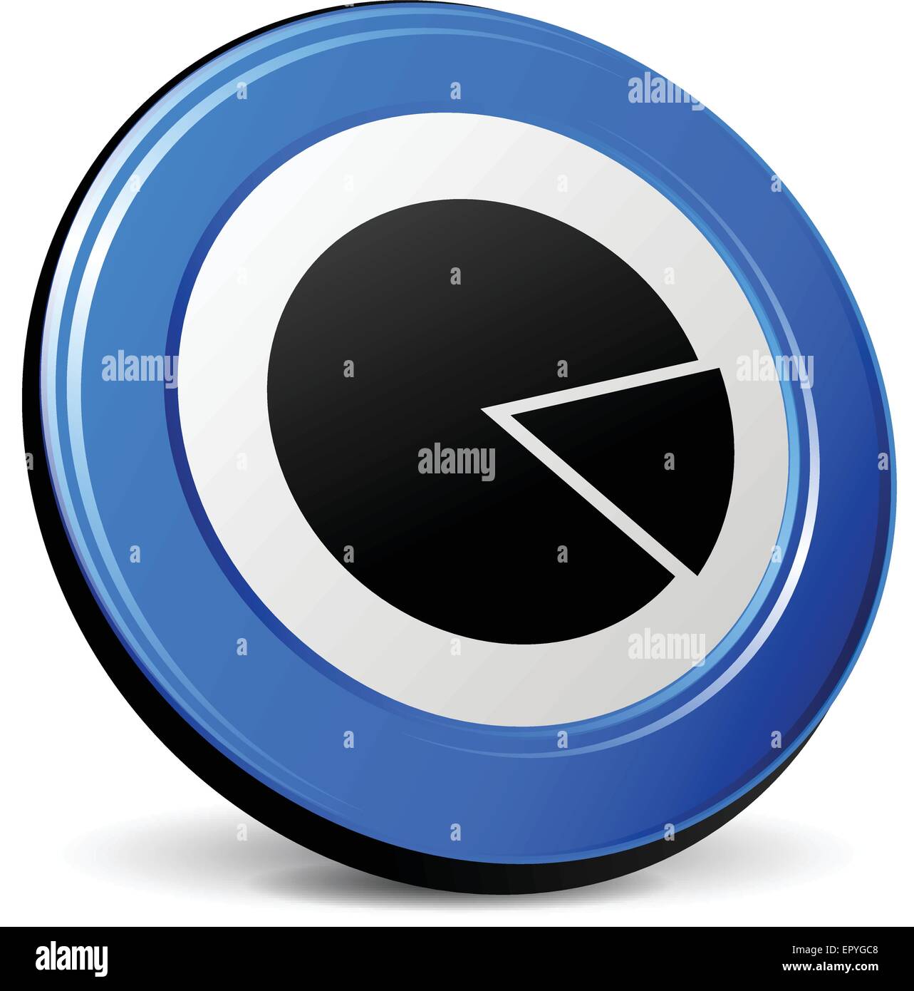 illustration of pie 3d blue design icon Stock Vector