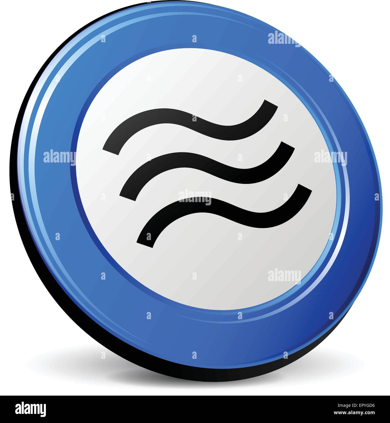 illustration of tremor 3d blue design icon Stock Vector