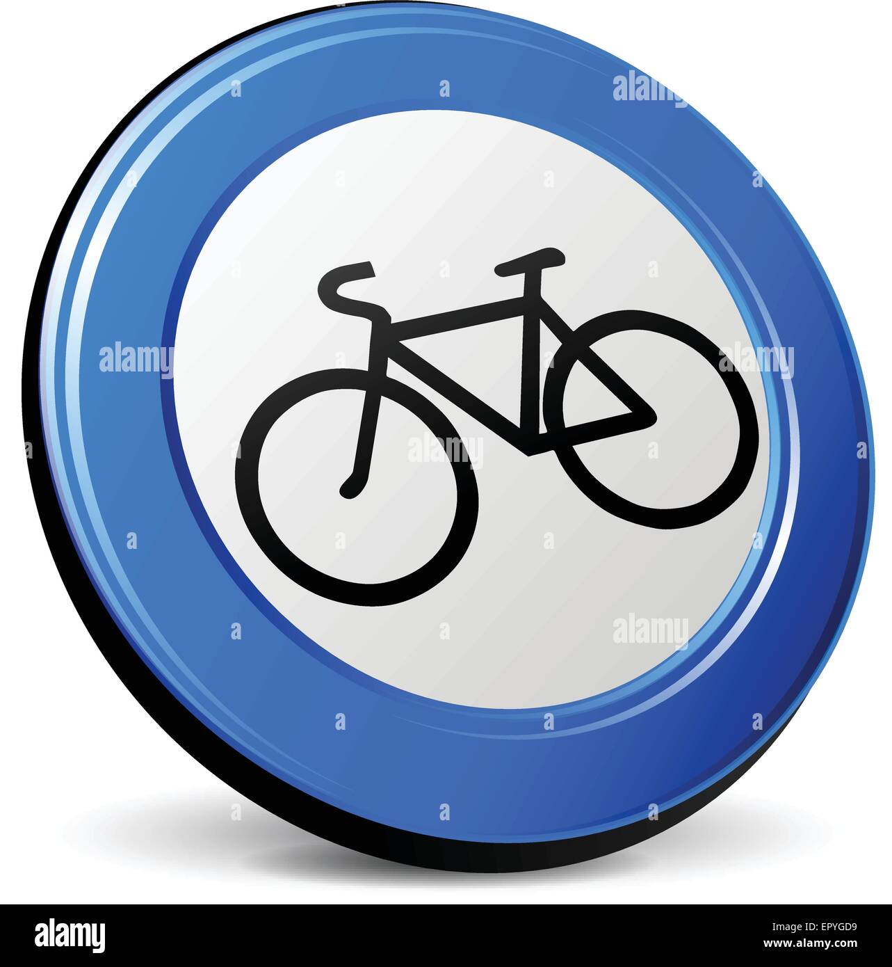 illustration of bicycle 3d blue design icon Stock Vector