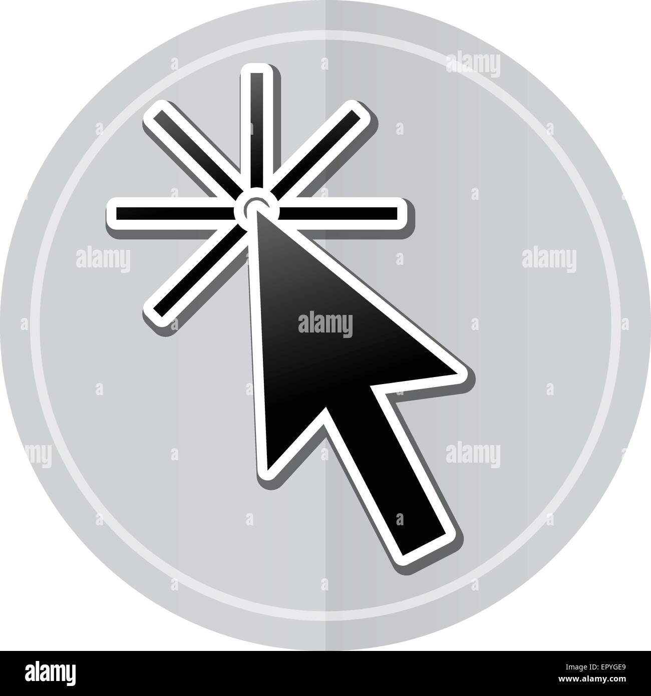Illustration of cursor sticker icon simple design Stock Vector