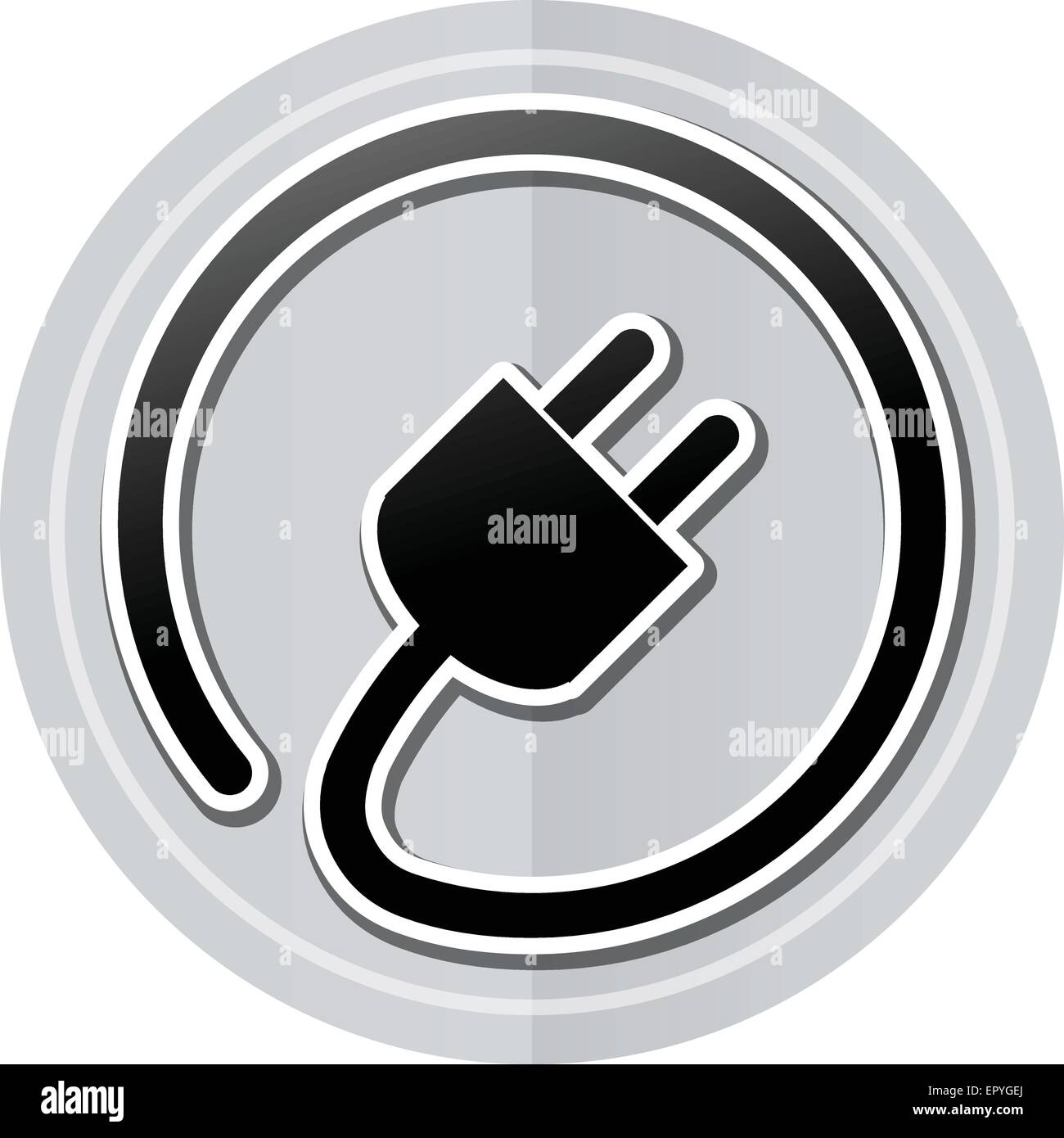 Illustration of electric plug sticker icon simple design Stock Vector Image  & Art - Alamy