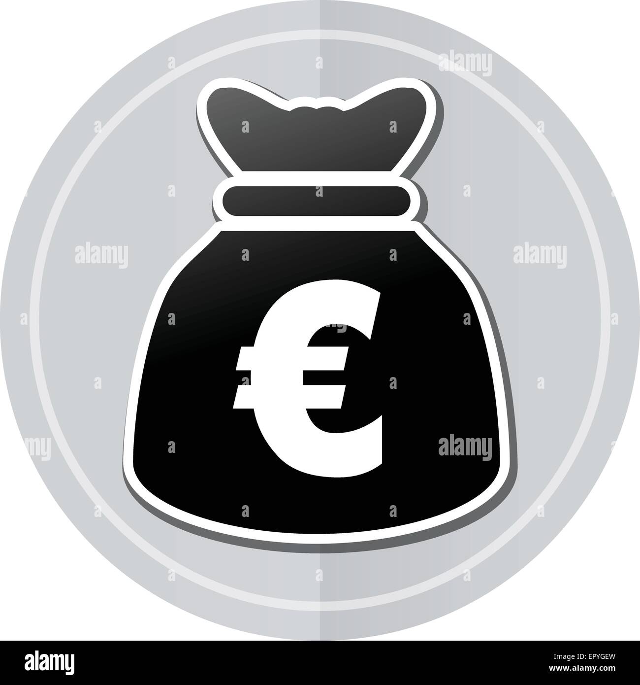 Illustration of euros bag sticker icon simple design Stock Vector