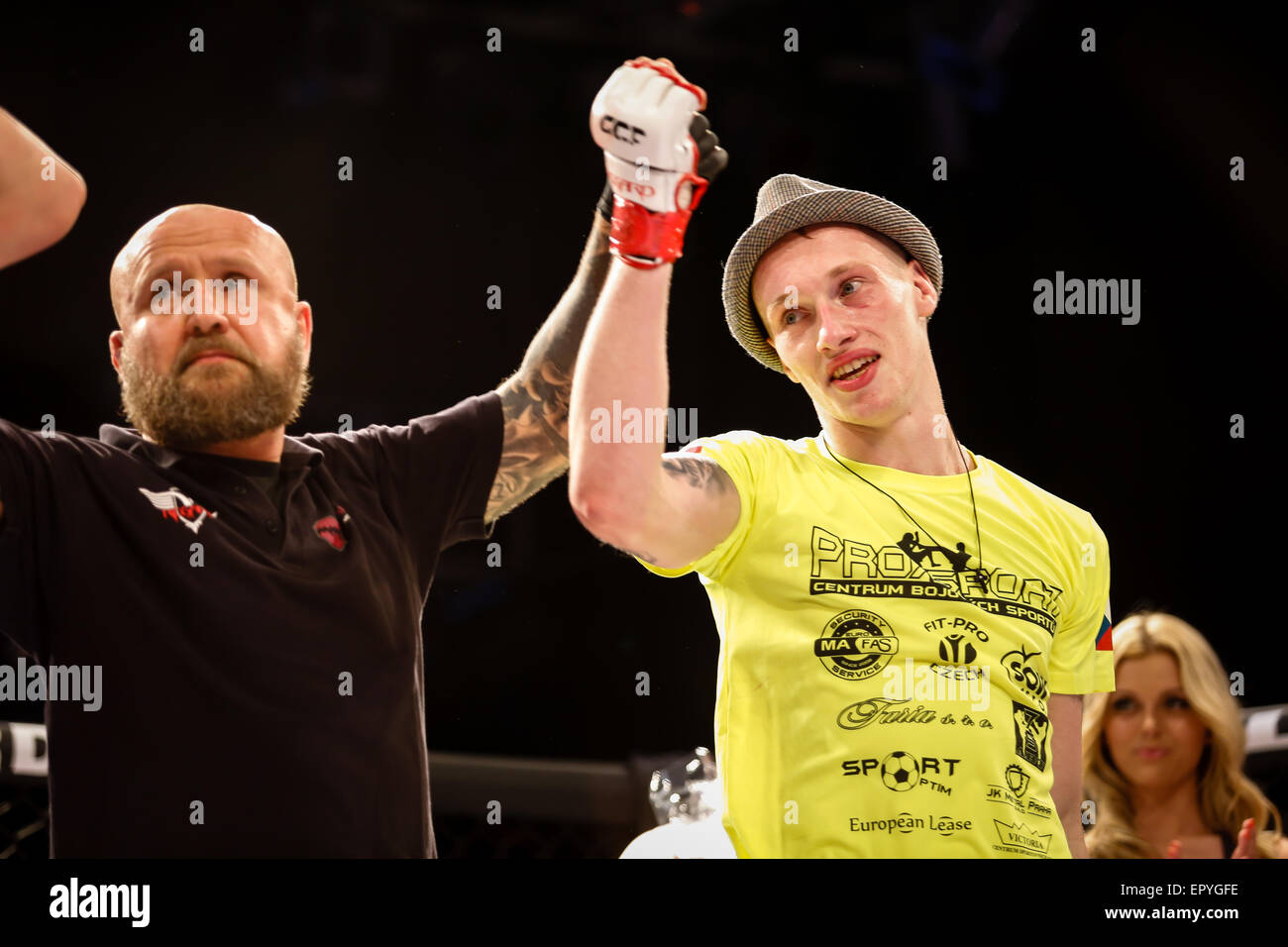 Brno, Czech Republic - May 22, 2015. MMA Cage welterweight fight ...