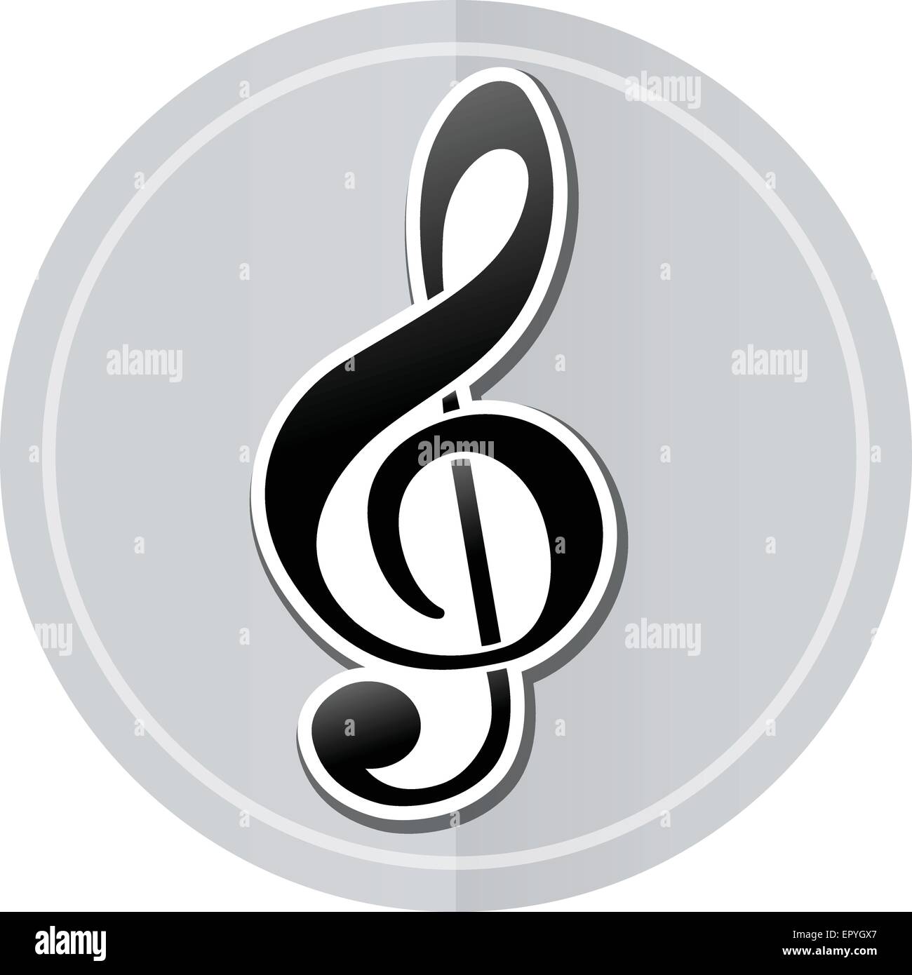 Illustration of music sticker icon simple design Stock Vector