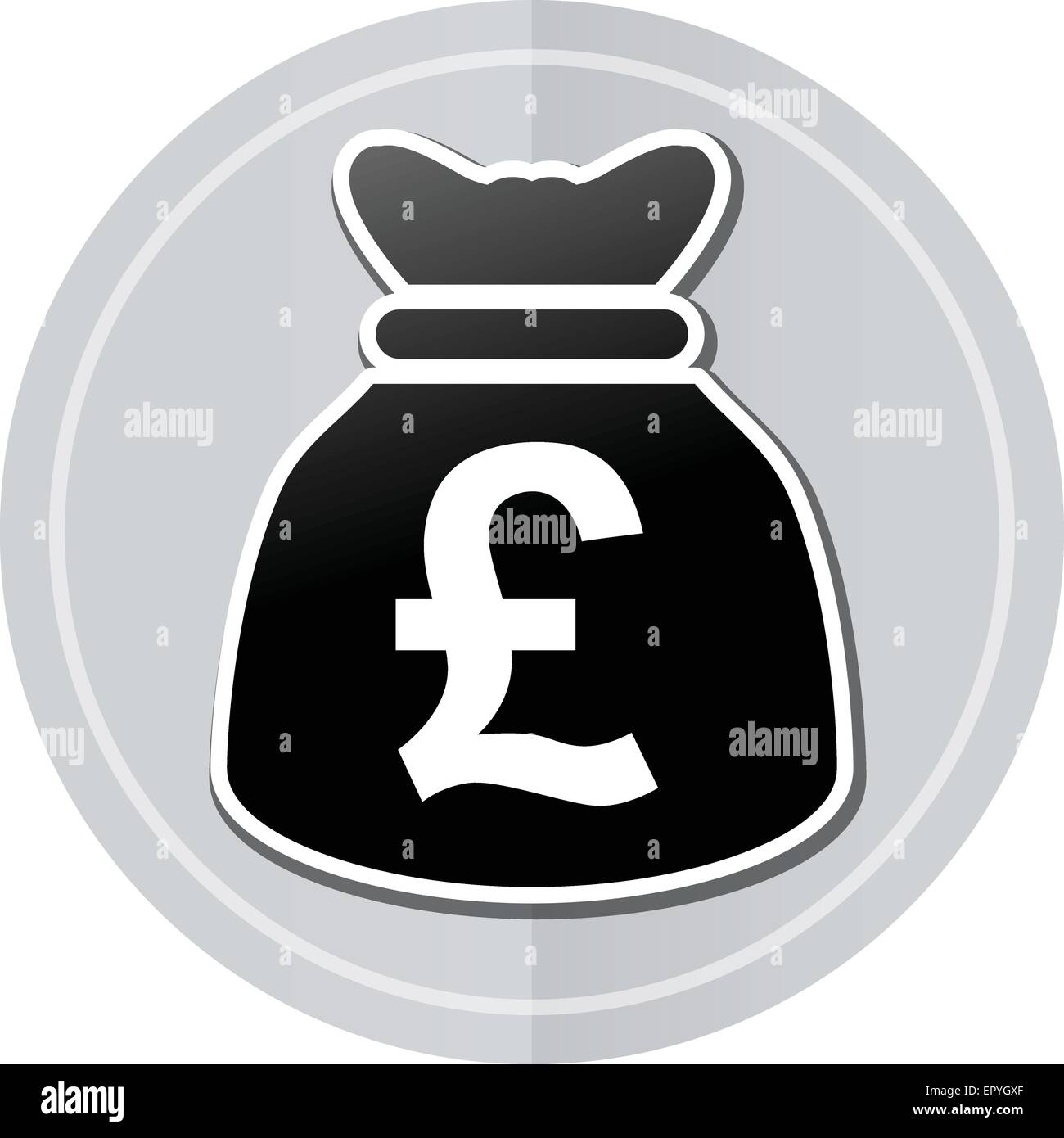 Illustration of pounds bag sticker icon simple design Stock Vector