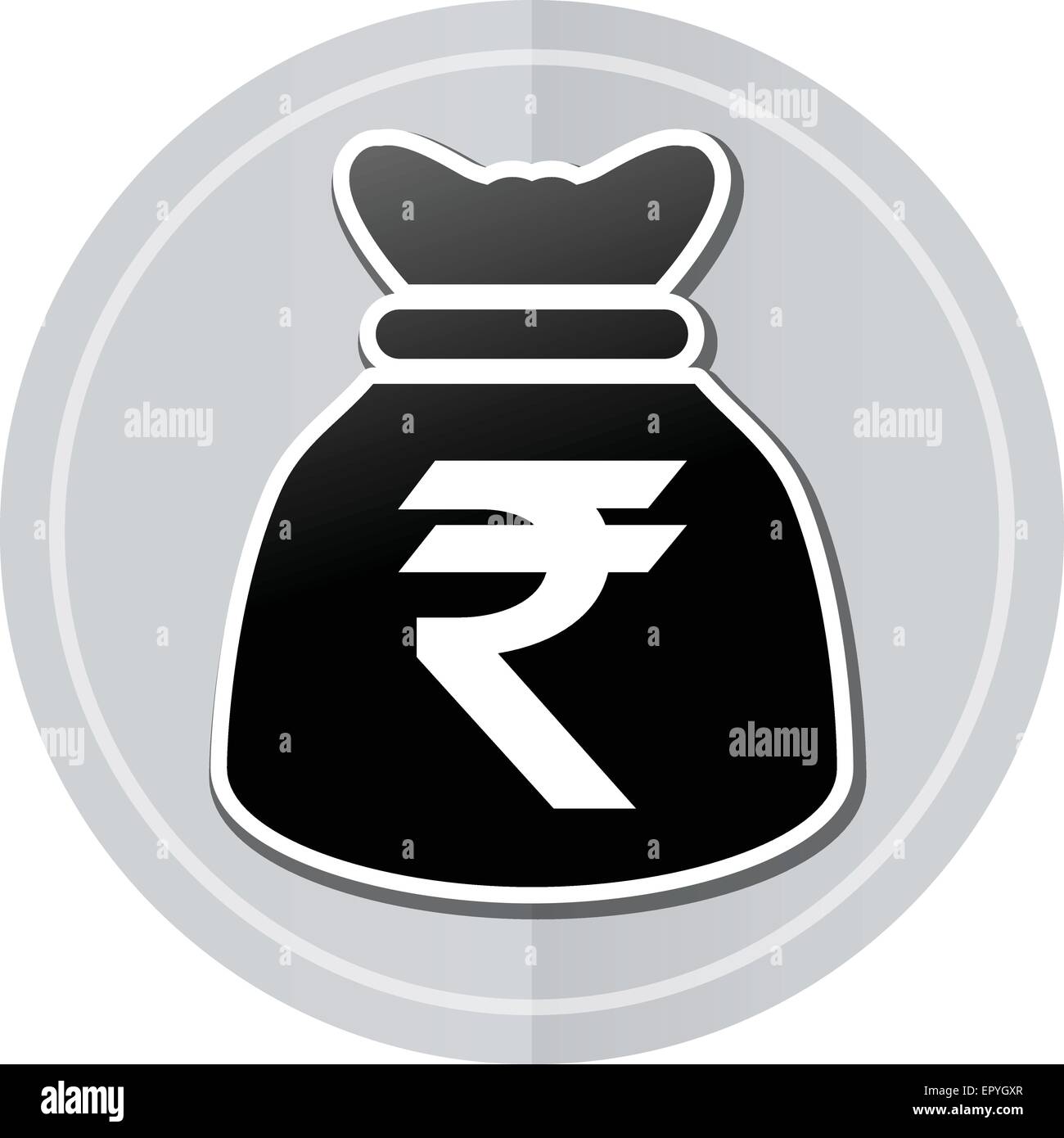 Illustration of rupees bag sticker icon simple design Stock Vector