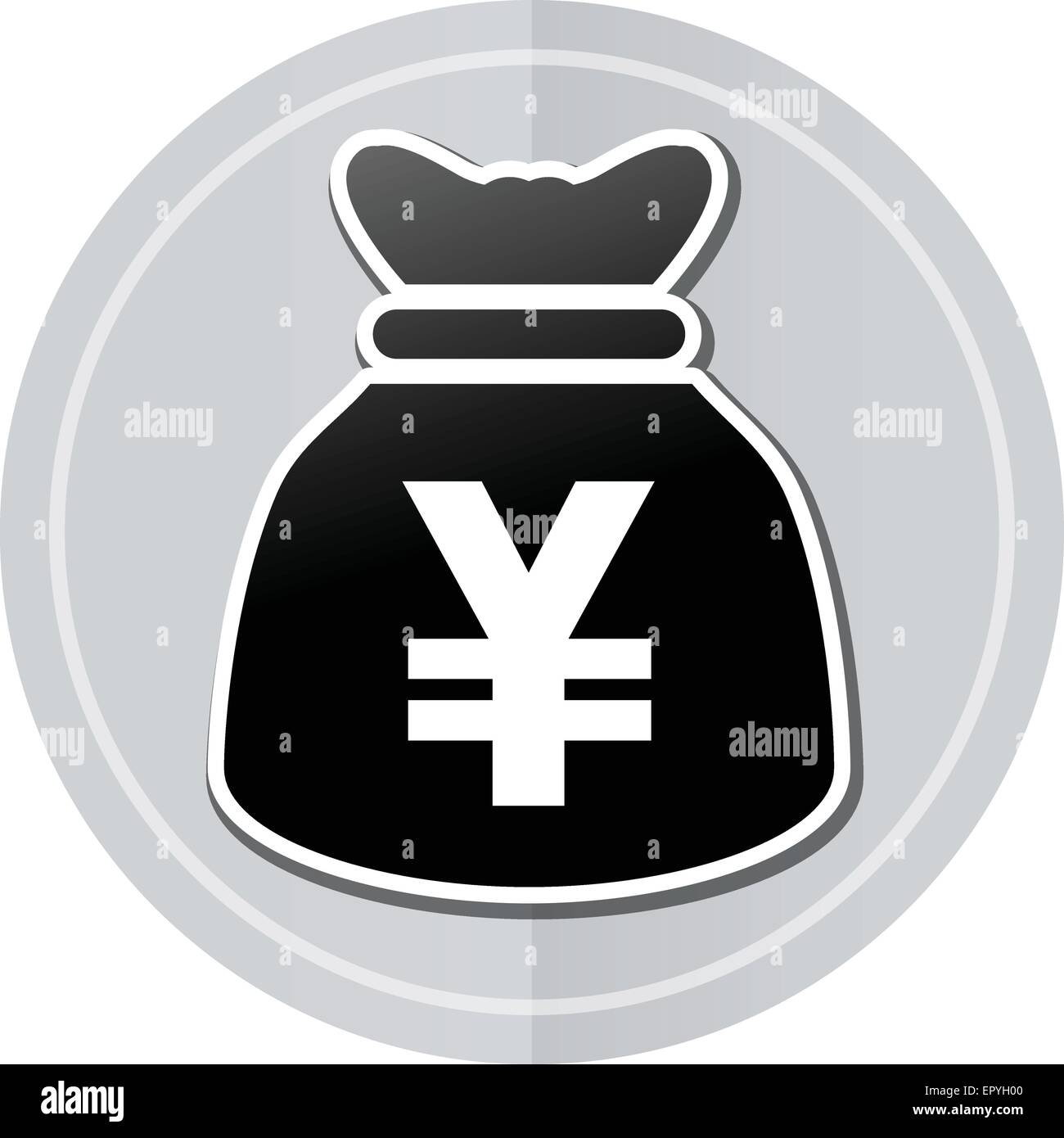 Illustration of yens bag sticker icon simple design Stock Vector