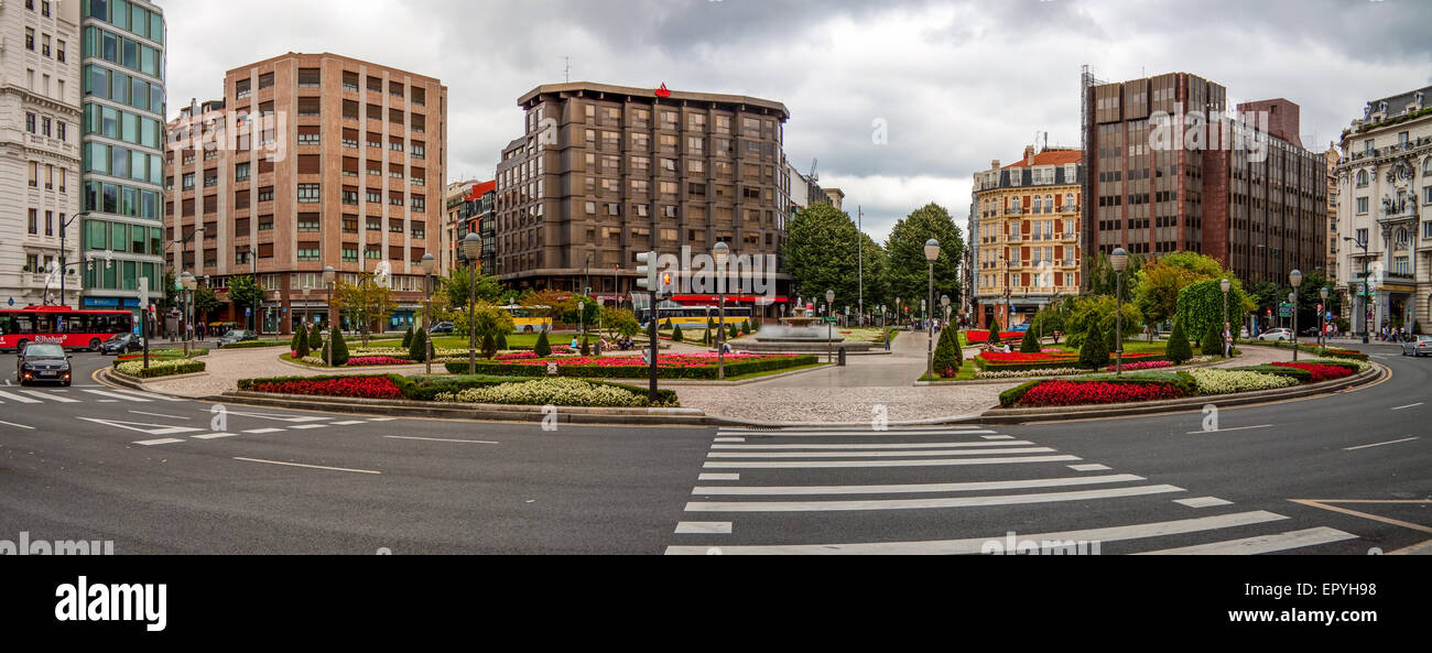 Roundabout in Bilbao, Spain Stock Photo Alamy
