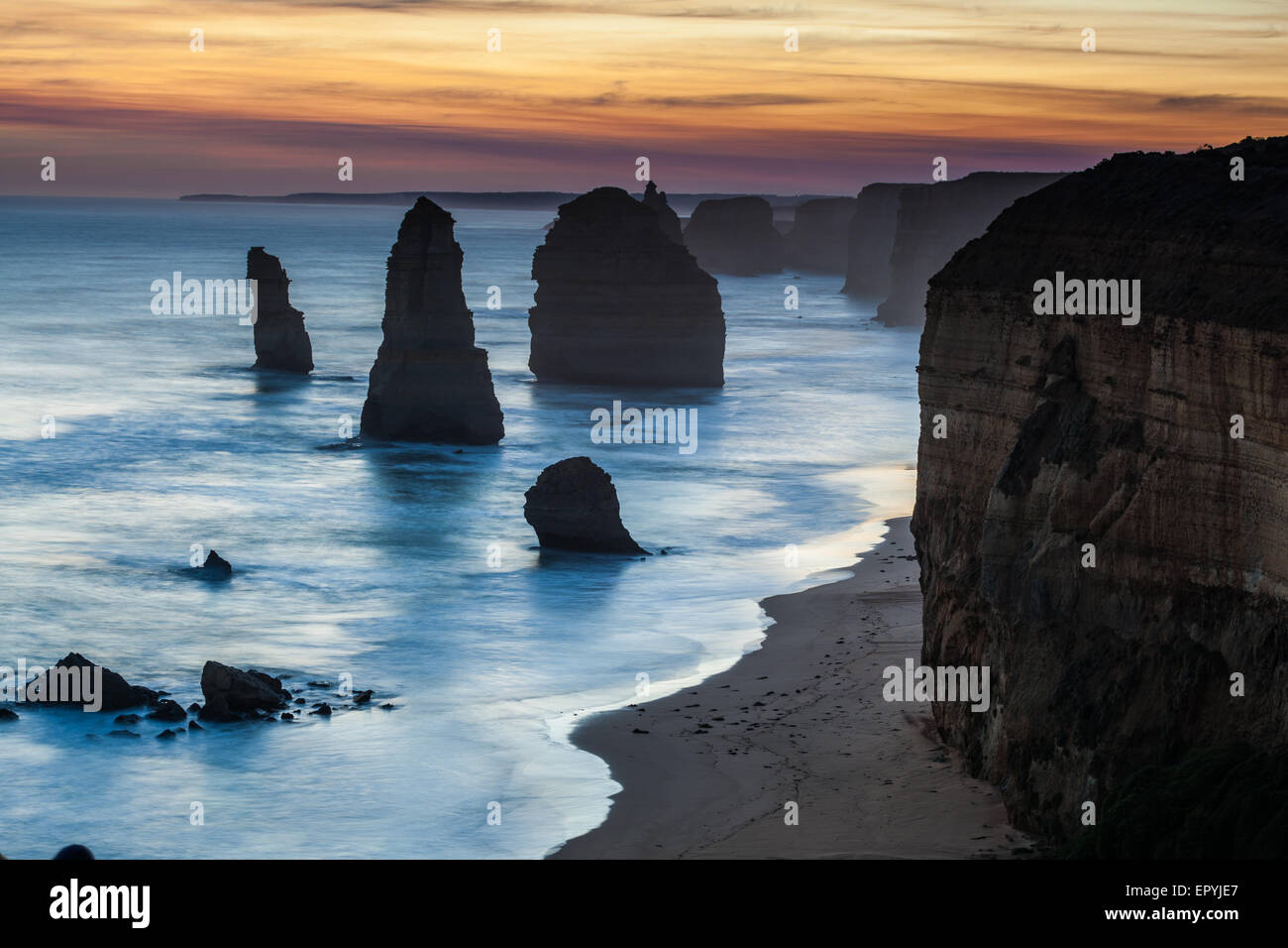 Twelve Apostles rock formations, Great Ocean Road, Victoria, Australia Stock Photo