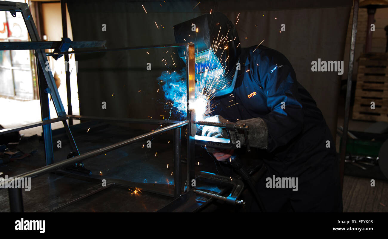 Arc Welder Working Stock Photo Alamy