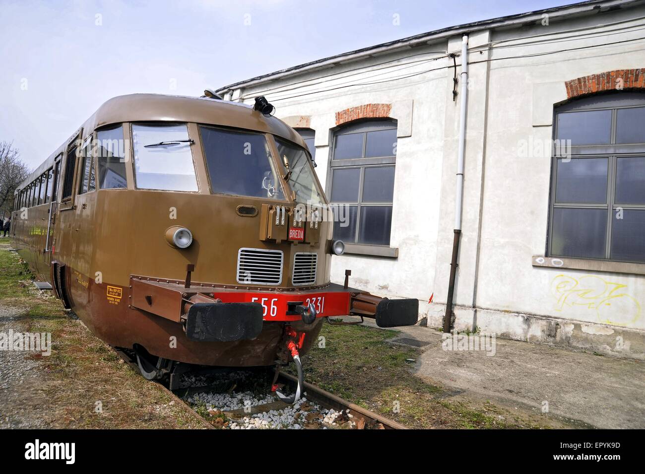 Locomotive Depot and Workshop FS Milano Sortation (Italy), historic site protected by the FAI, the Italian Environmental Fund Stock Photo