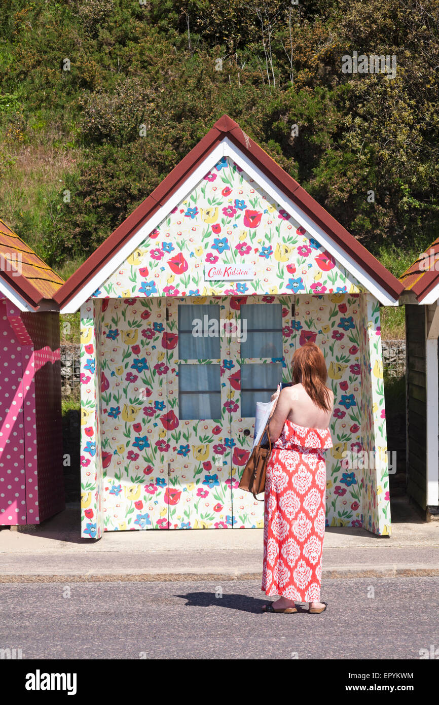 Bournemouth, Dorset, UK 23 May 2015. Cath Kidston decorated beach huts at  Bournemouth. Five beach huts have received a makeover for the summer by  design company Cath Kidston in their iconic prints.