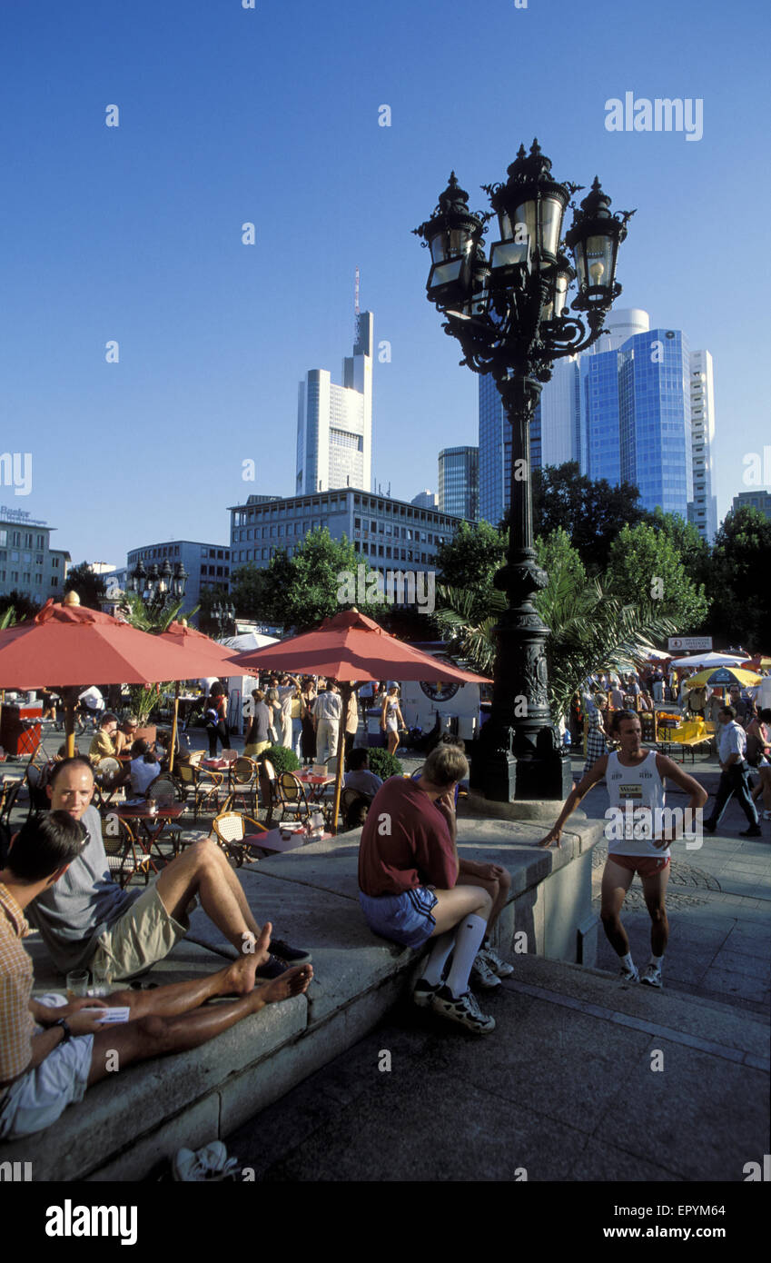 DEU, Germany, Hesse, Frankfurt, the opera square, in the background the Commerzbank and the Citybank.  DEU, Deutschland, Hessen, Stock Photo