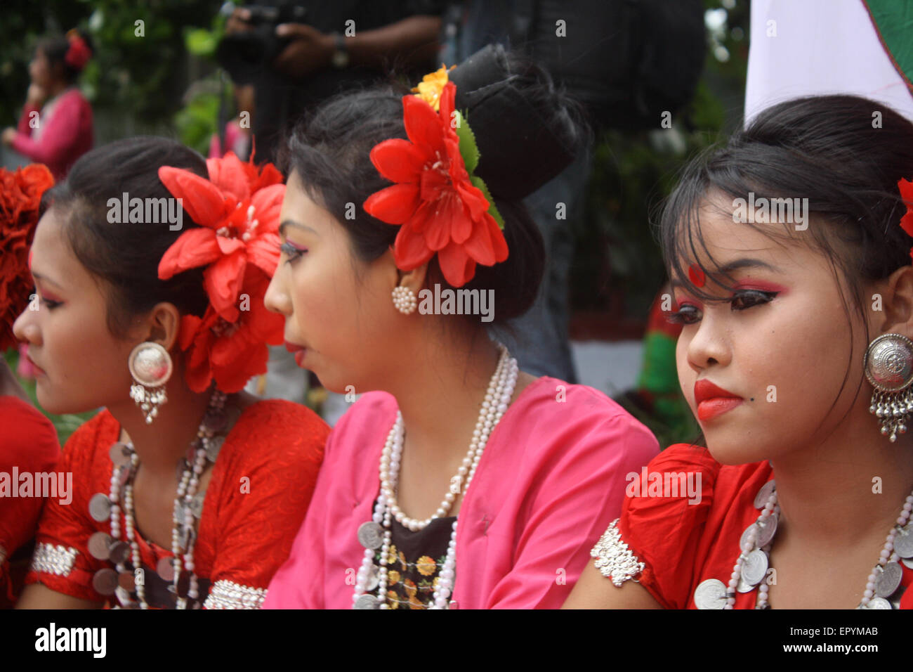 Bangladeshi indigenous peoples with the traditional dress and ornaments ...