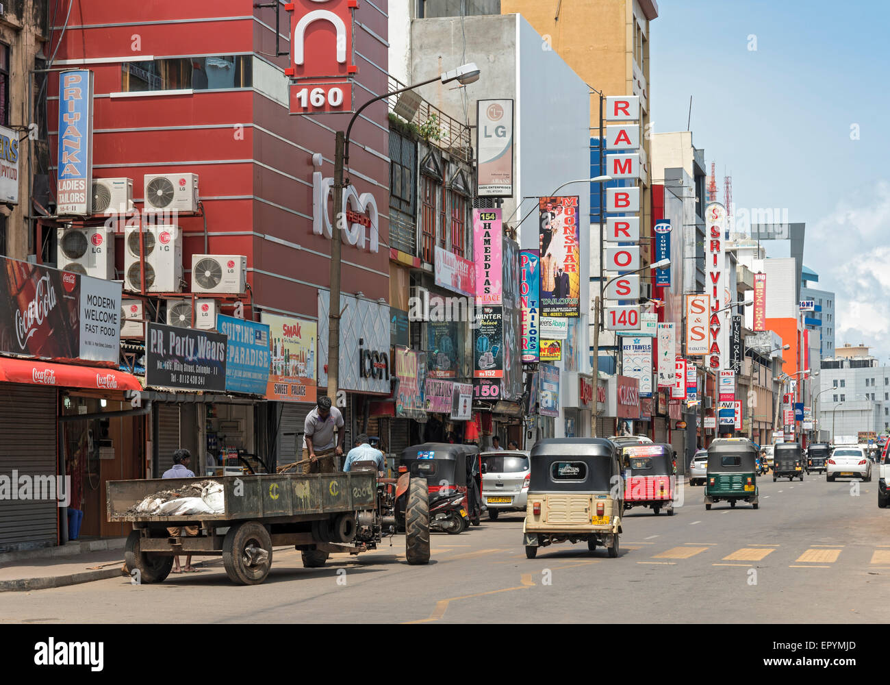 Main Street, Pettah, Colombo, Sri Lanka Stock Photo