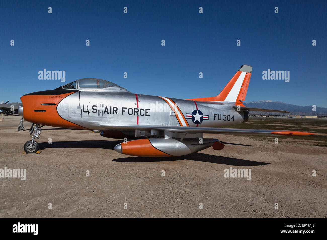North American F86 Sabre of the USAF Stock Photo