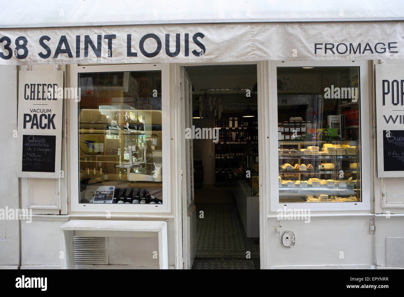 Shop windows on Rue St Louis, Ile St Louis, Paris Stock Photo Alamy