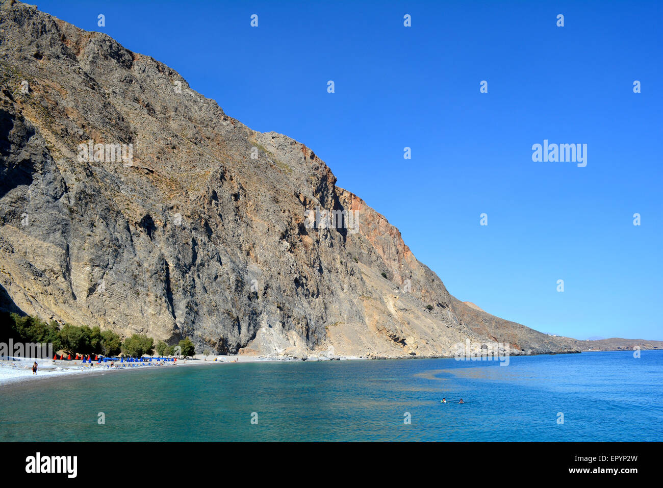 Sweetwater beach near Loutro on the island of Crete Greece Stock Photo