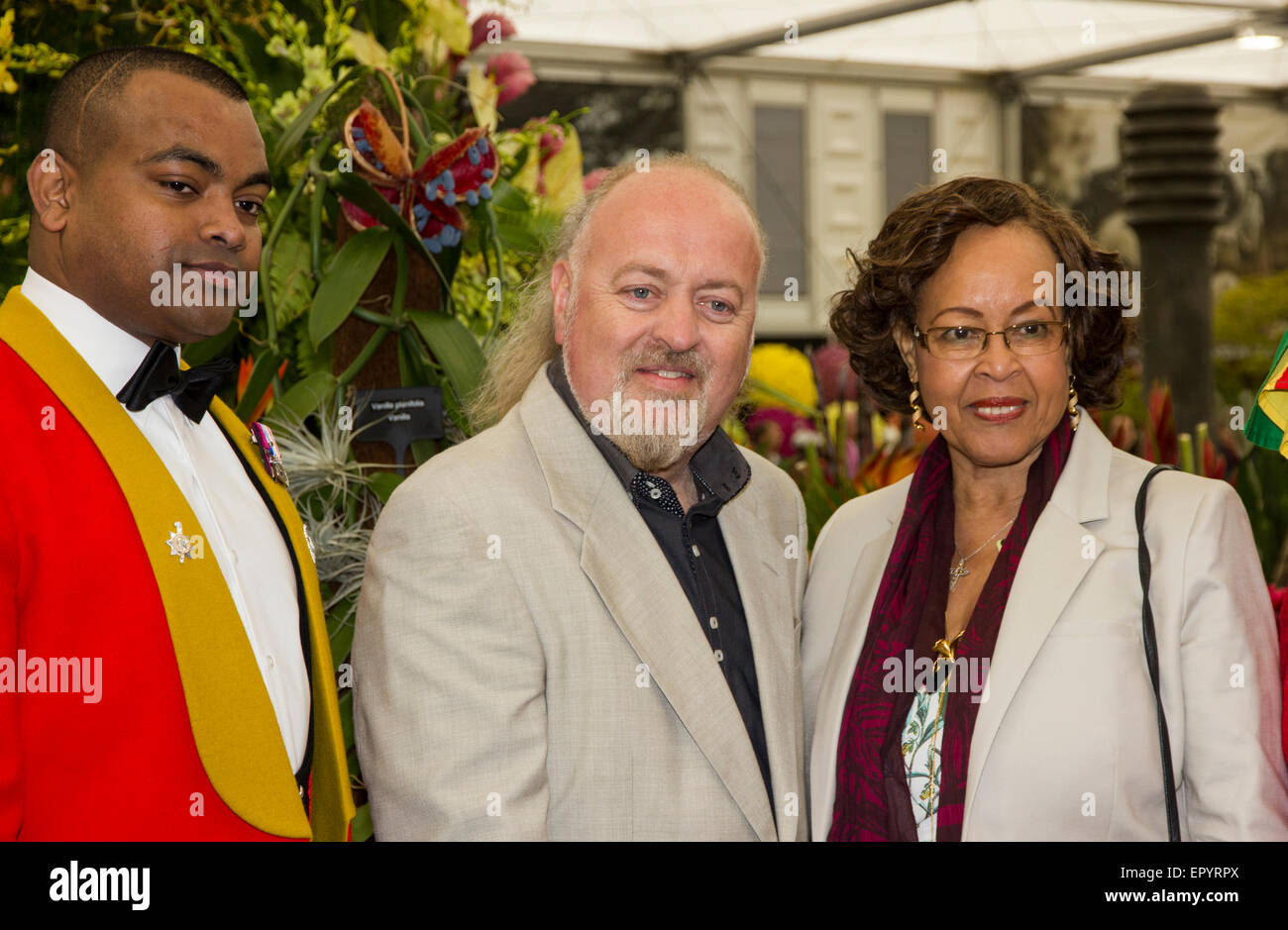 Dr Johnson Beharry VC and Bill Bailey at the RHS Chelsea Flower Show 2015 Stock Photo