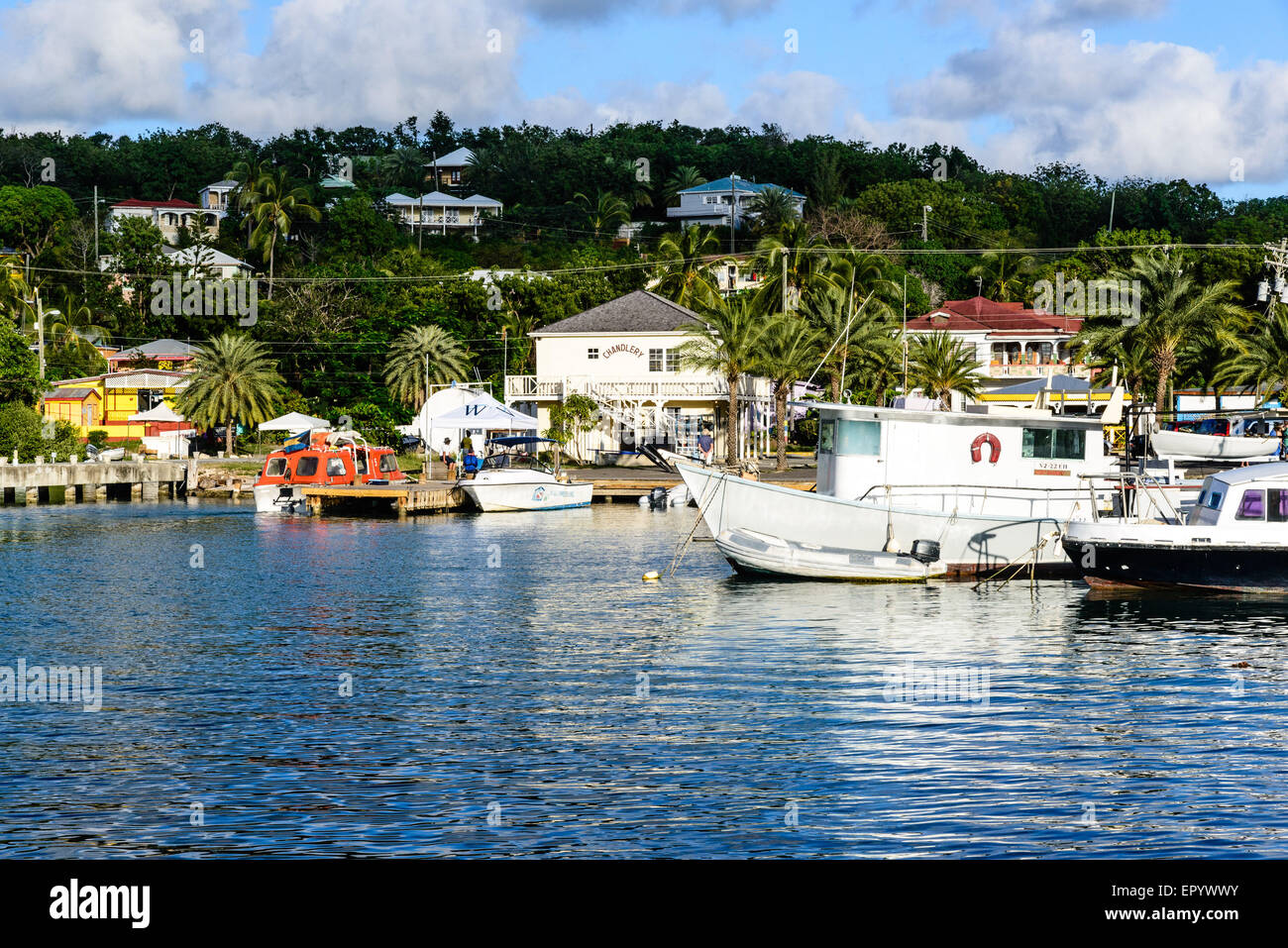 Lighter boat from cruise ship, English Harbour, Antigua Stock Photo Alamy