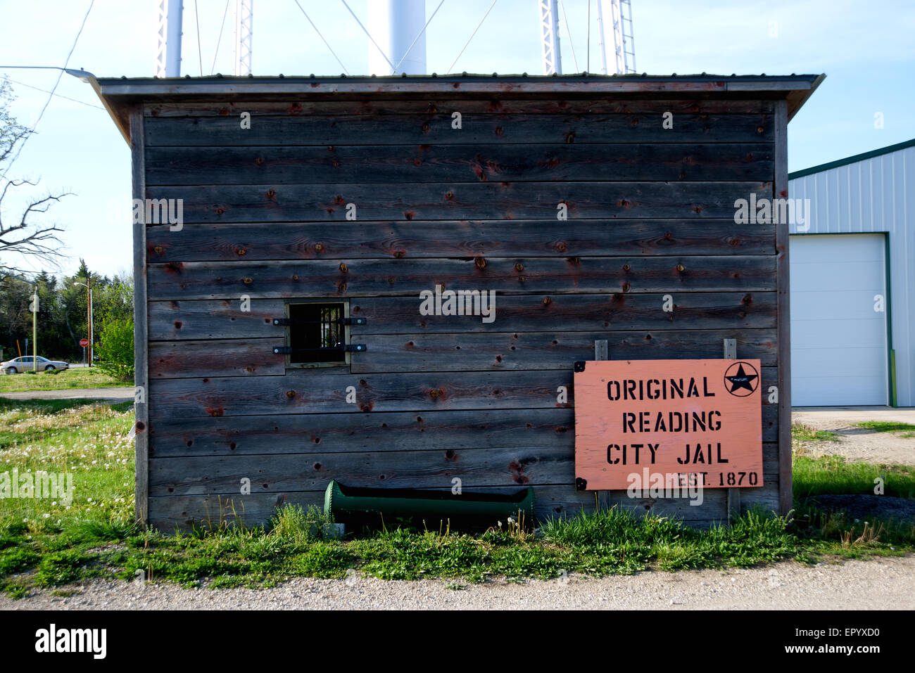 Reading, Kansas, USA, 3rd May 2014 Original City Jail from 1870 Reading