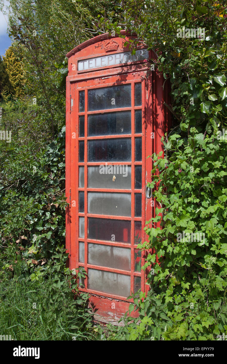Deserted phone box Stock Photo