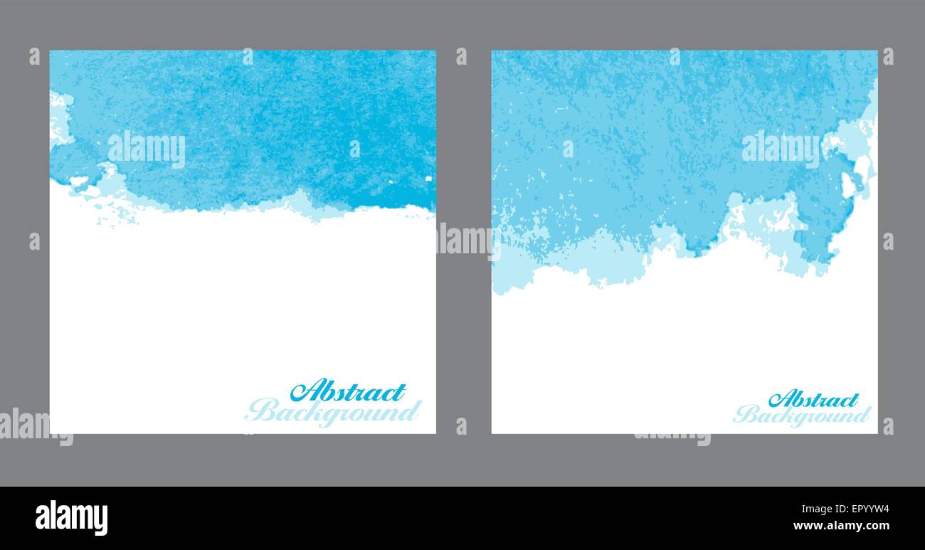 Blue Abstract Watercolor Paint Splashes Illustration. Vector Bac Stock ...