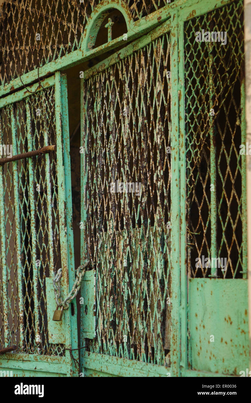 Old Metal Gate Stock Photo Alamy