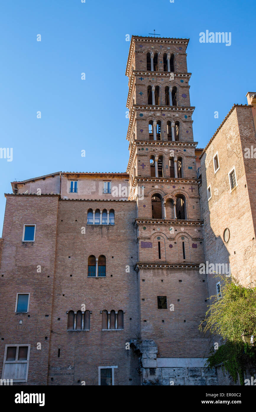 Santi Giovanni e Paolo church bell tower, Rome, Italy Stock Photo Alamy