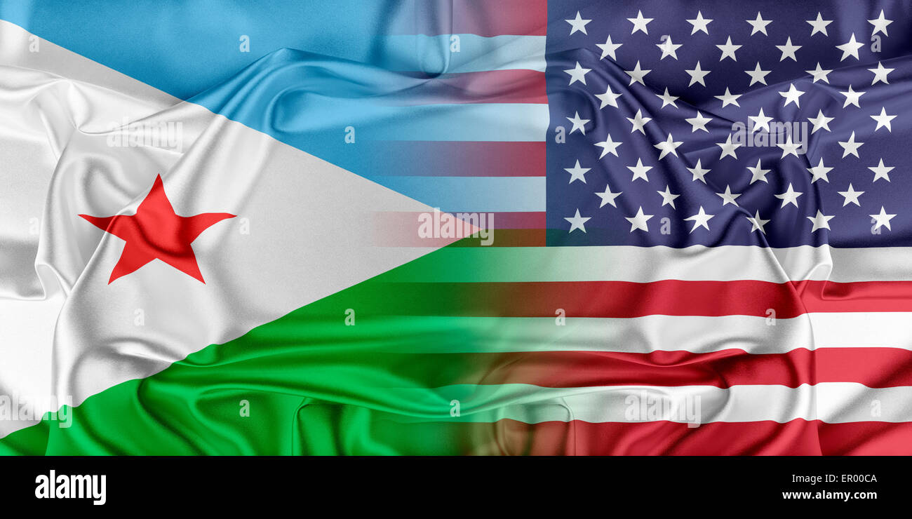 USA and Djibouti Stock Photo