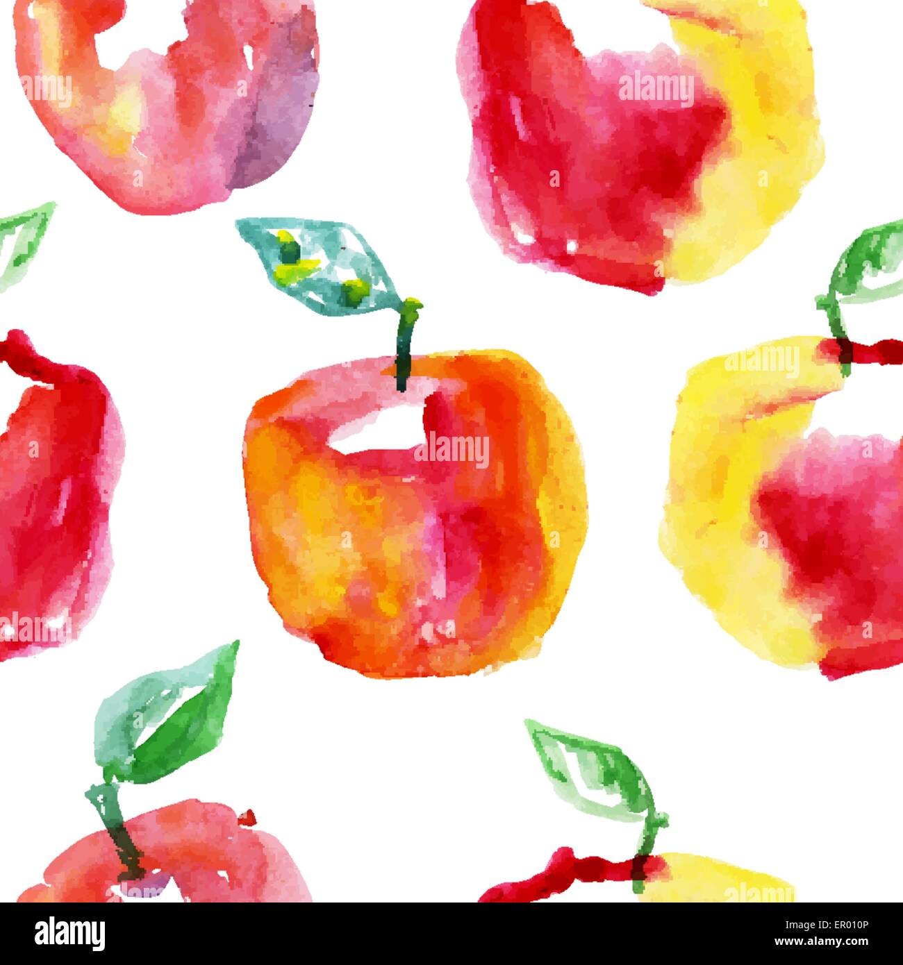 Watercolor seamless pattern with apples Stock Vector Image & Art - Alamy