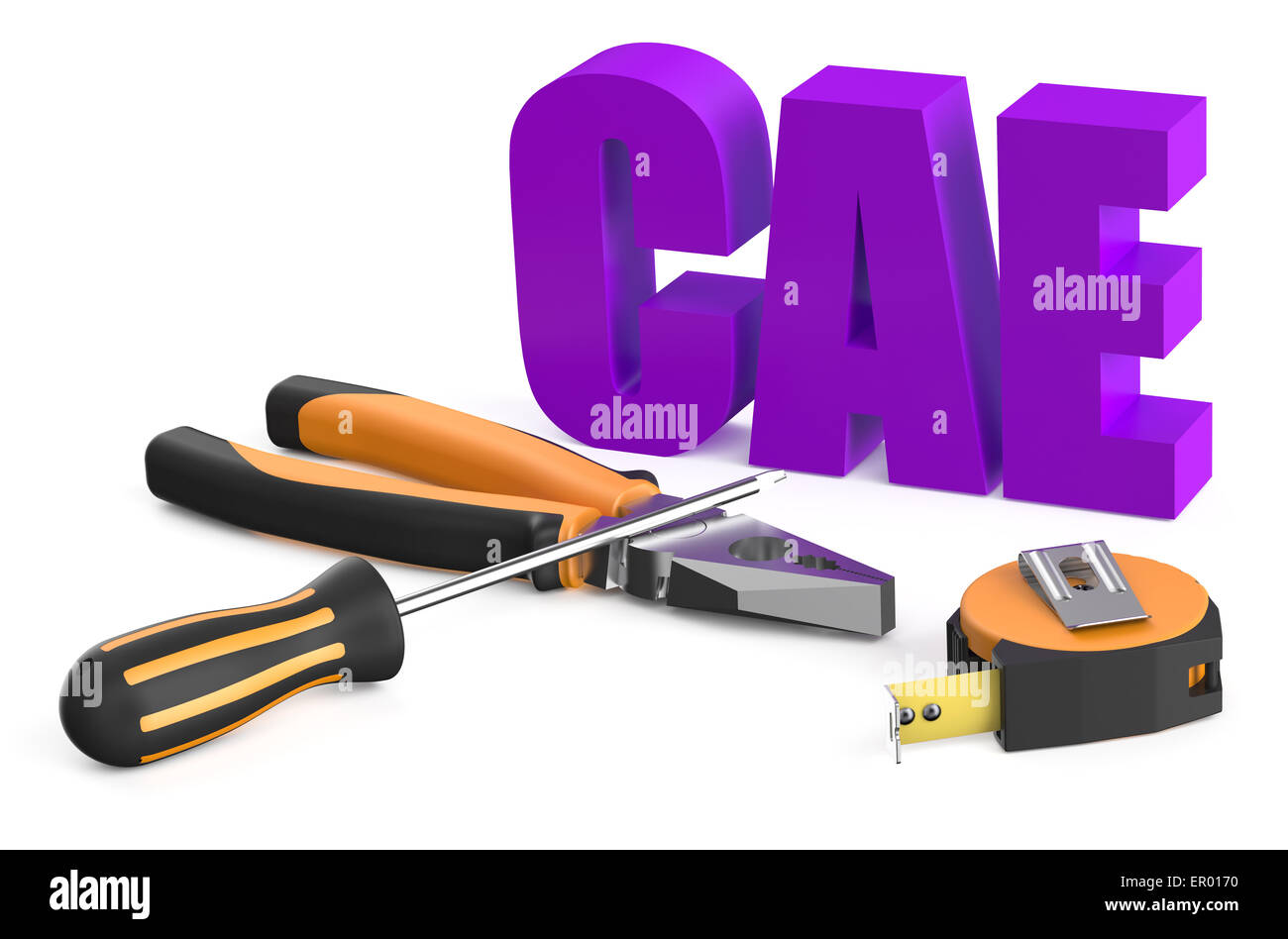 CAE servise concept isolated on white background Stock Photo