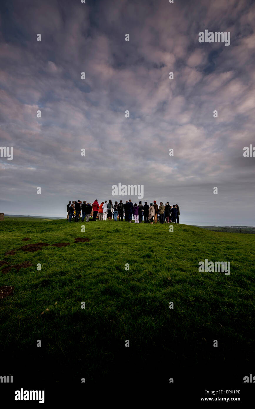 Lighting of Firle Beacon near Lewes, East Sussex, by Rev Peter Owen