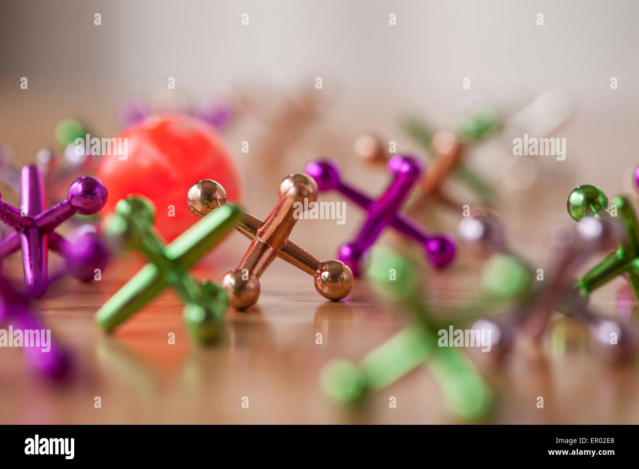 Children's game ball and jacks Stock Photo Alamy