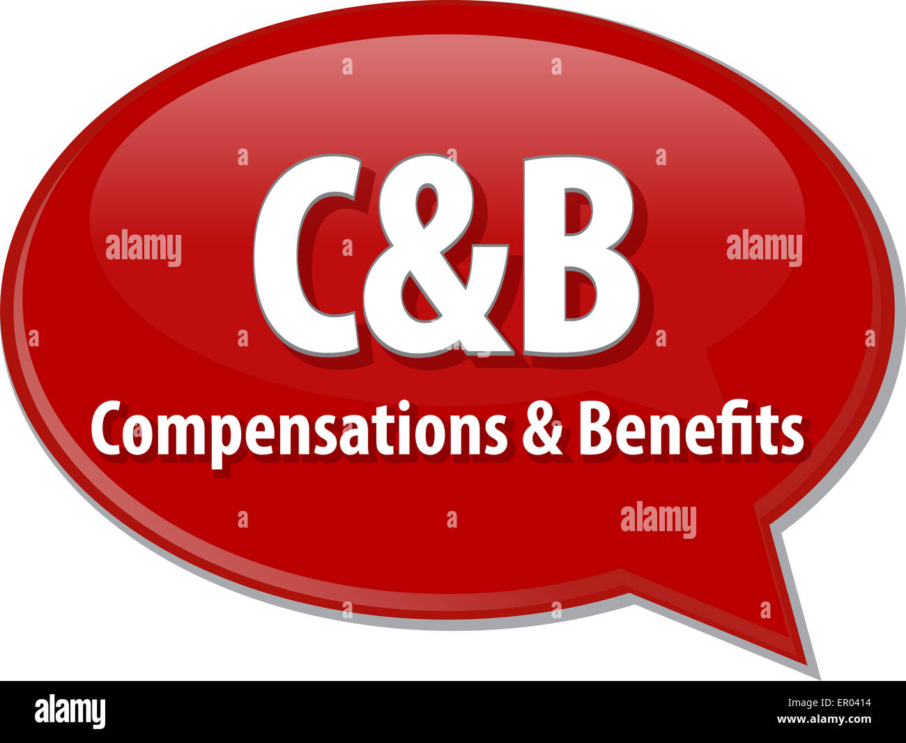 word speech bubble illustration of business acronym term C&B ...