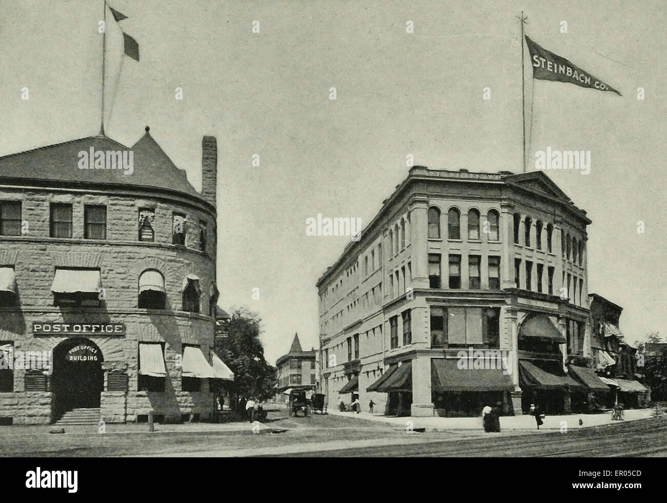 Post Office and Department Store, Cookman and Mattison Avenues, Asbury Park, NJ, circa 1902 Stock Photo