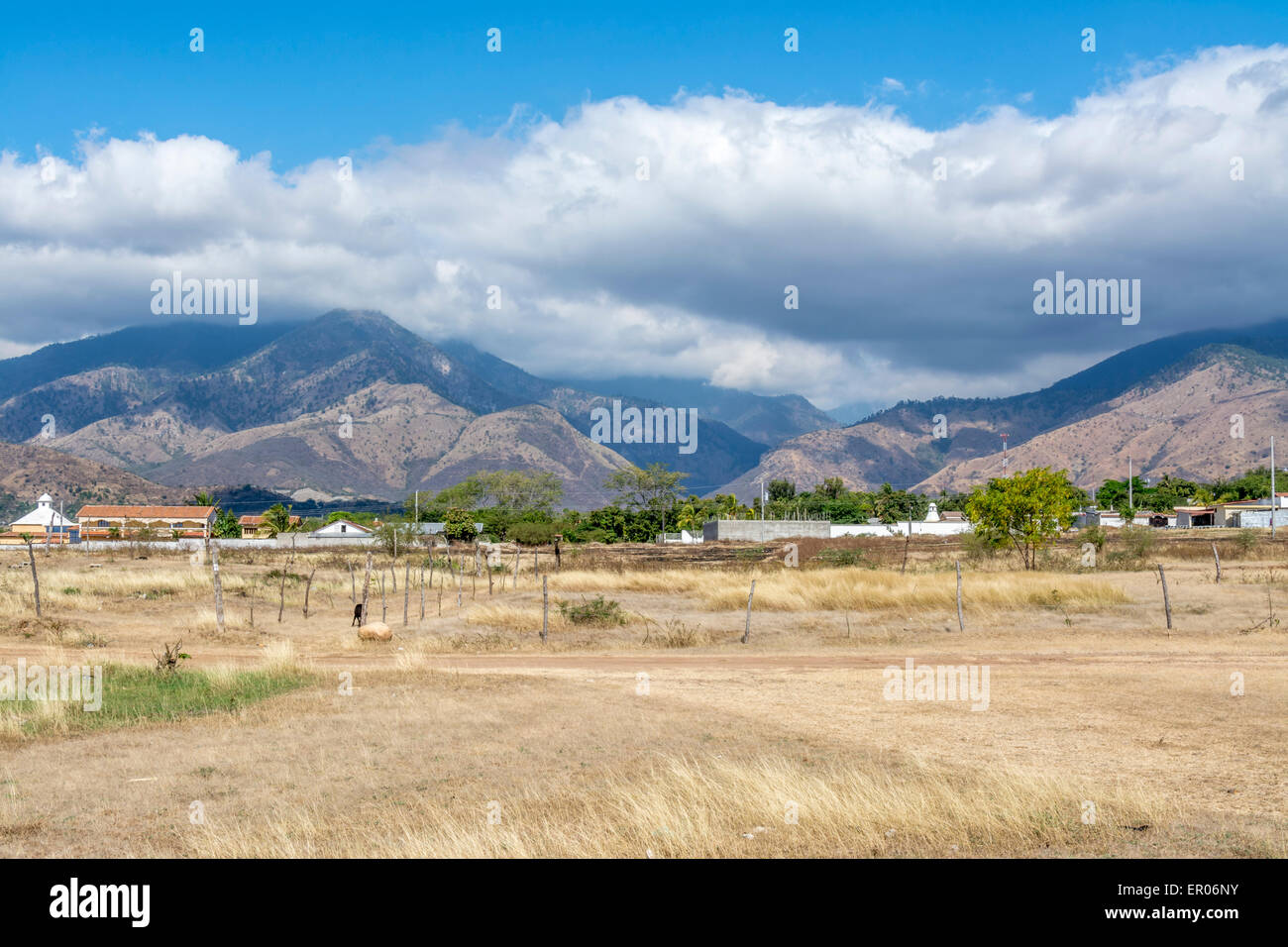 View of central highlands and Sierra de las Minas mountains in Guatemala Stock Photo