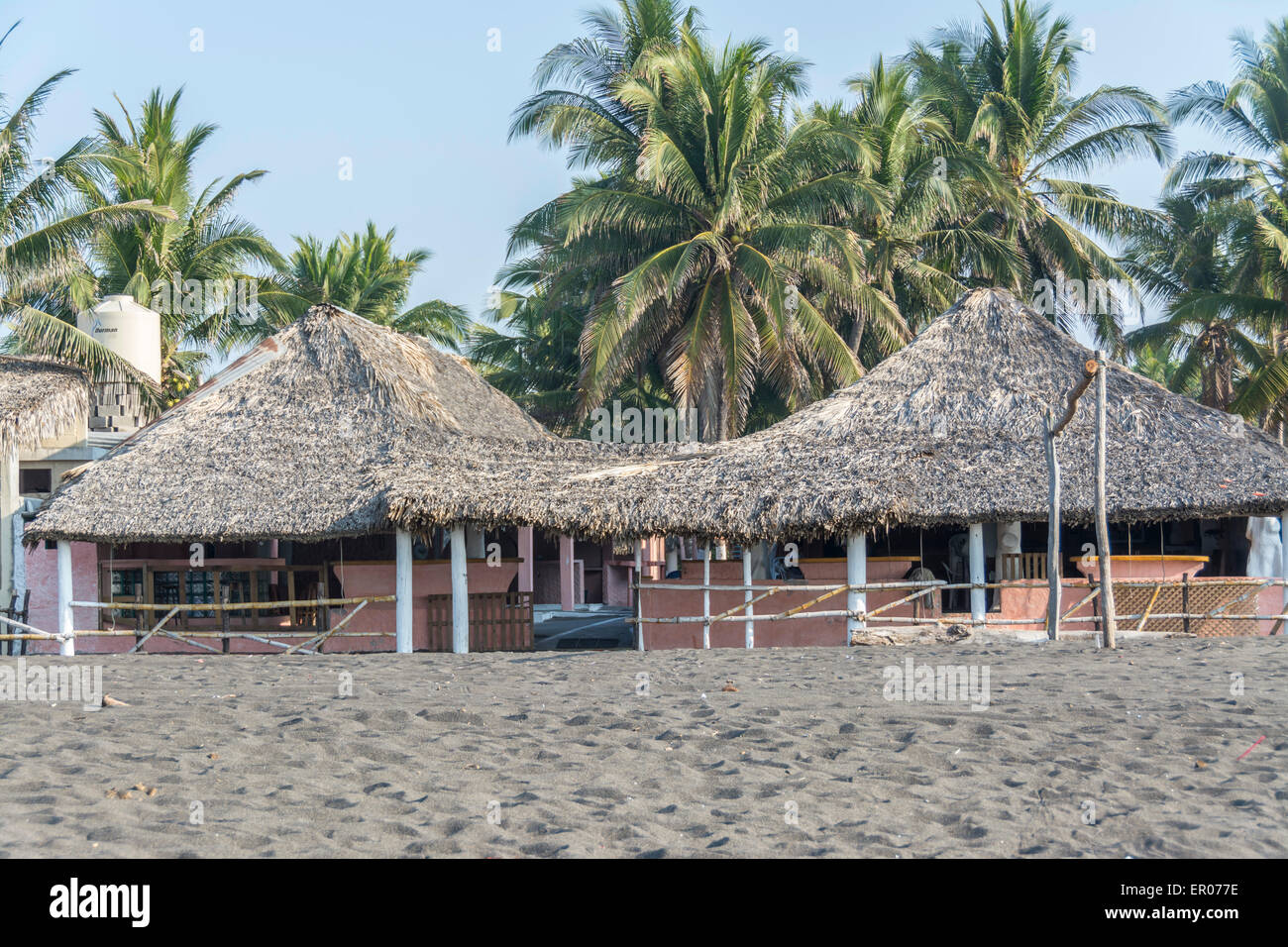 Hotel on the beach at Monterrico  Guatemala Stock Photo