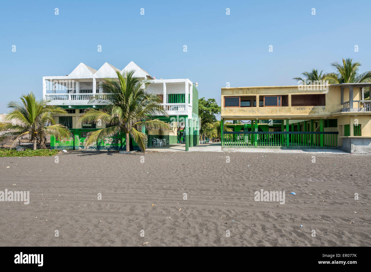 Hotel on the beach at El Hawaii Guatemala Stock Photo