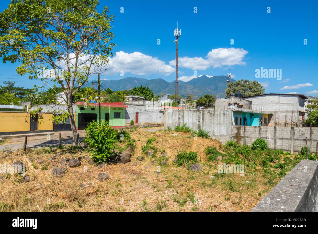 Roof top view of a part of Chiquimulilla Santa Rosa Guatemala Stock