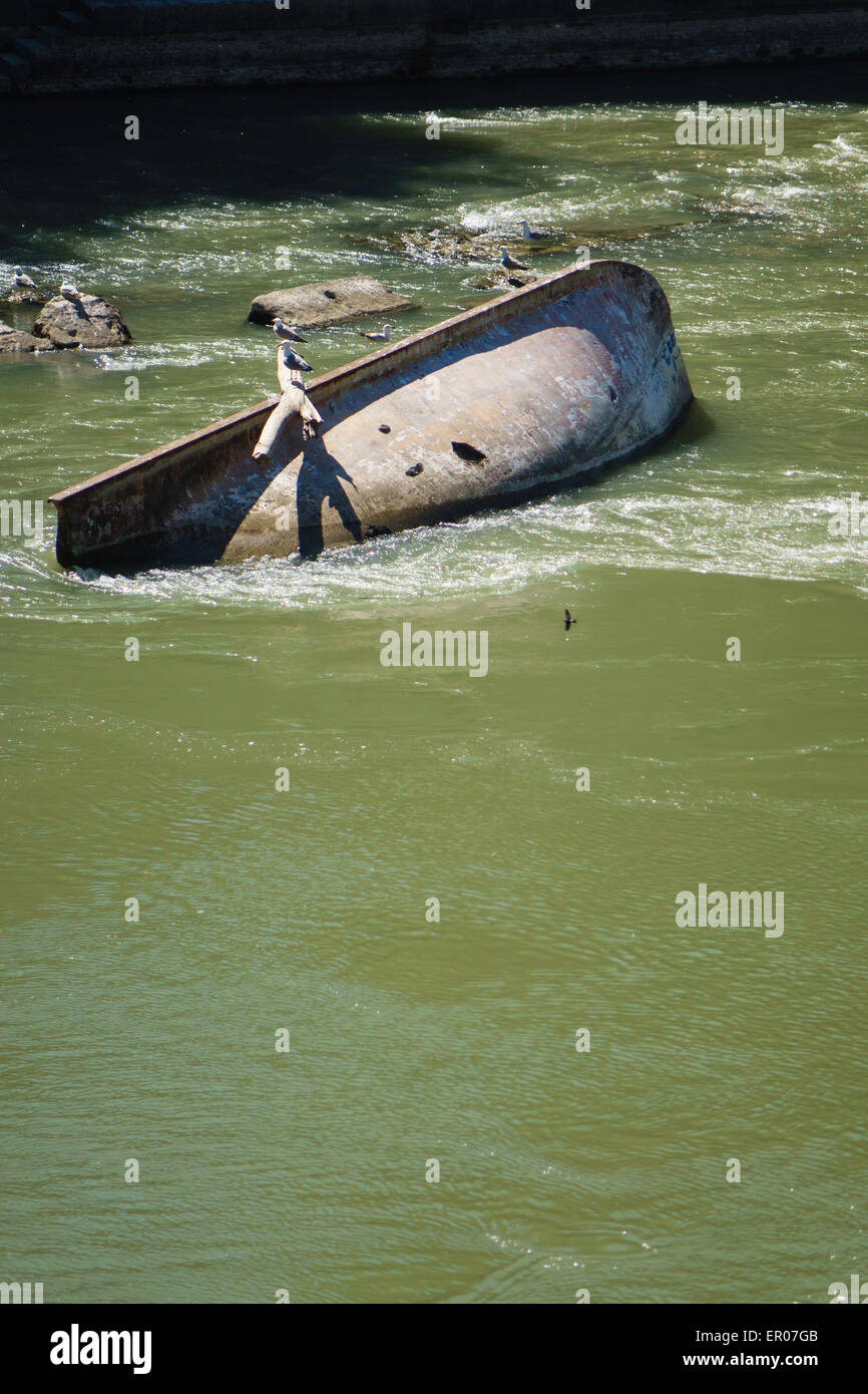 sunken boat Stock Photo
