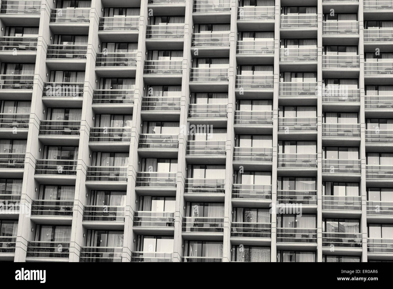 Full frame take of the repeating pattern of balconies Stock Photo - Alamy
