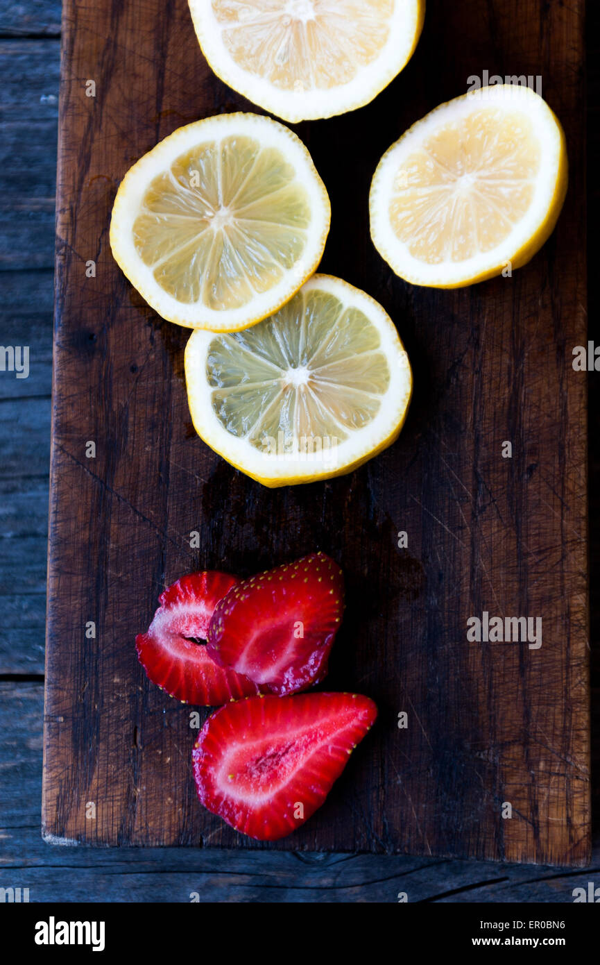 Strawberry and lemon Stock Photo