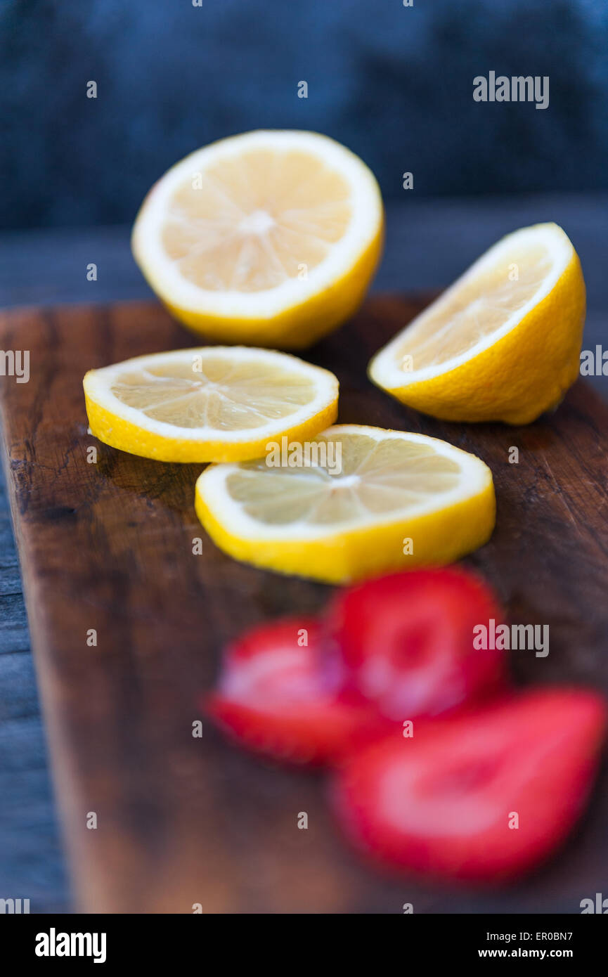 Strawberry and lemon Stock Photo