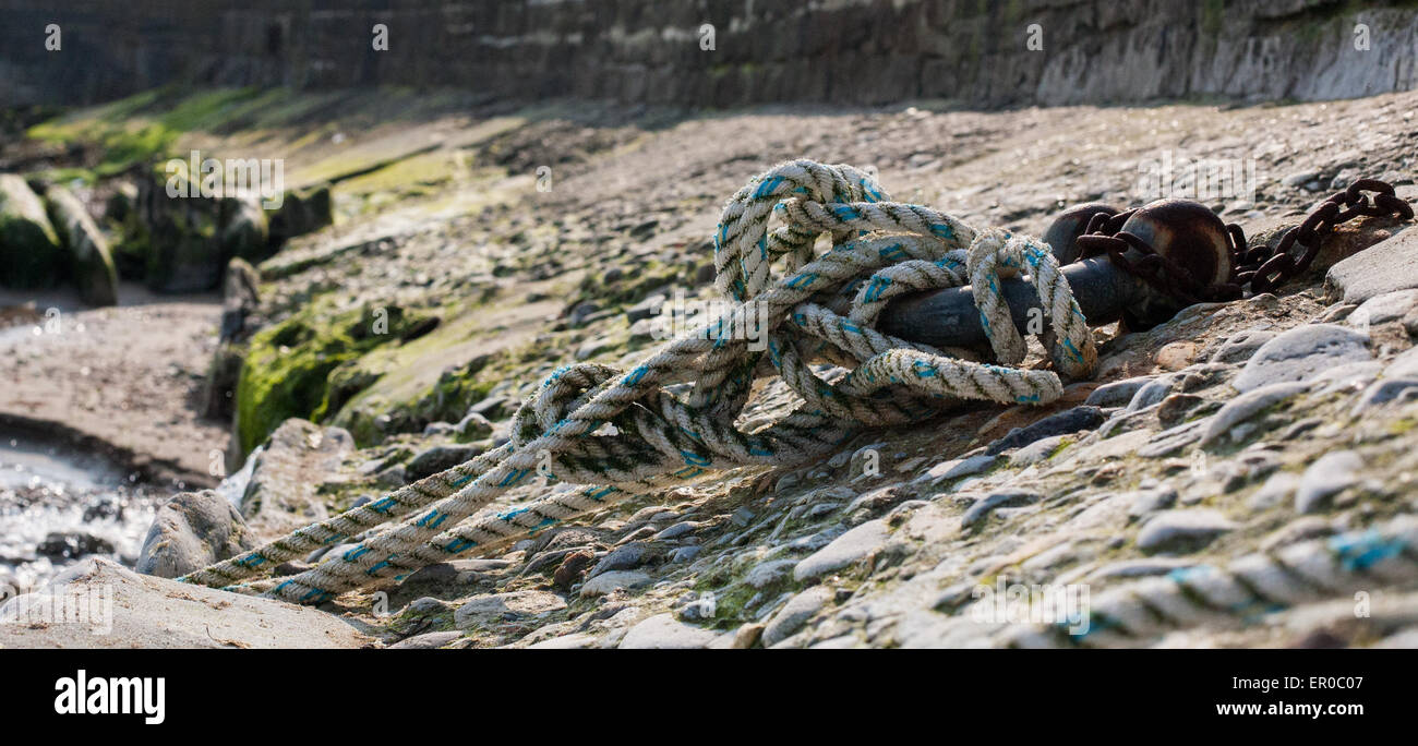 Boat mooring, taken in Swanage Dorset. Stock Photo