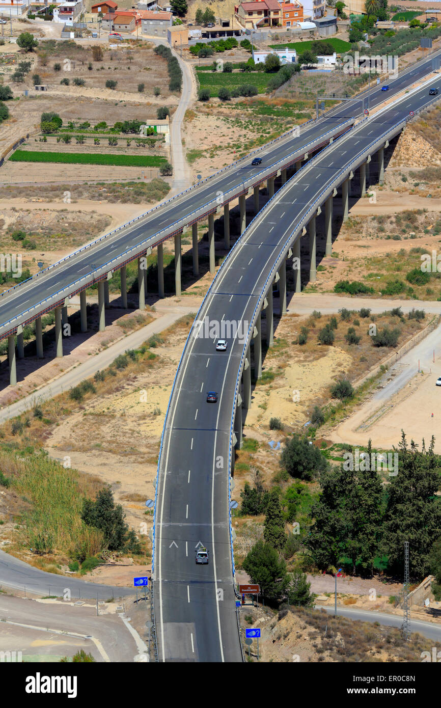 Modern highway road junction Lorca Murcia Spain Stock Photo